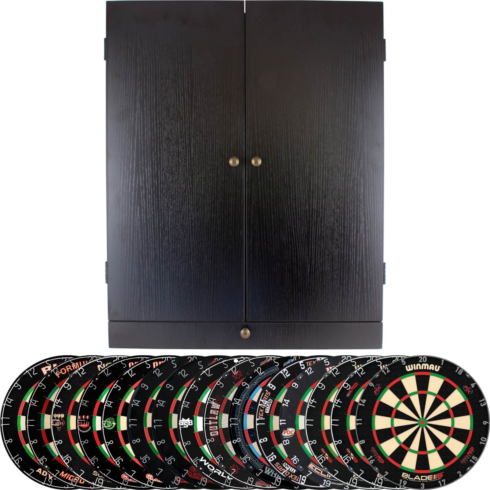 Cabinets & Dartboards - Tex Darts - Black Dartboard Cabinet & Dartboard Bundle - Choose Your Board 