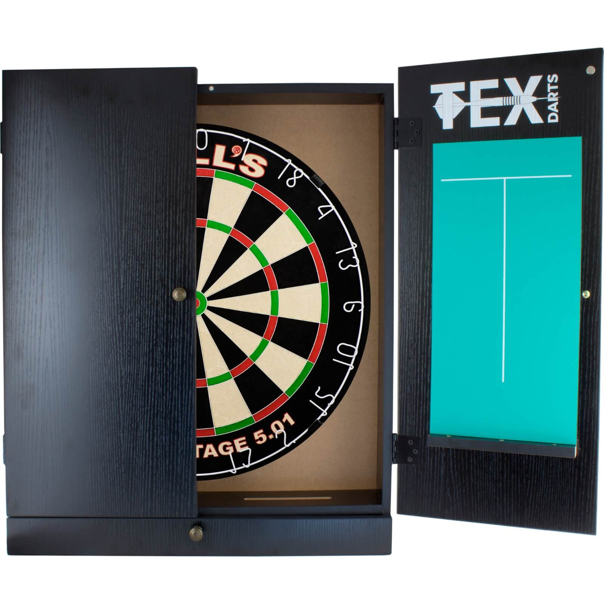 Cabinets &amp; Dartboards - Tex Darts - Black Dartboard Cabinet &amp; Dartboard Bundle - Choose Your Board Bulls NL - Advantage 501