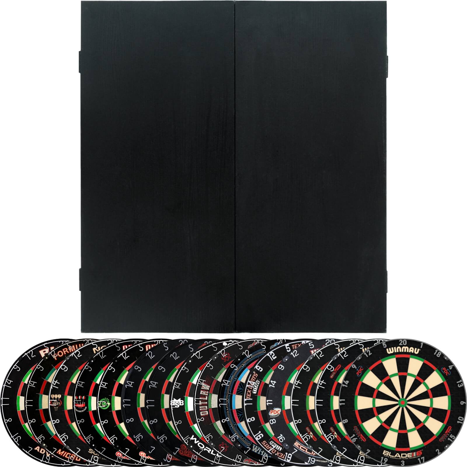 Cabinets & Dartboards - Formula Sports - Black Dartboard Cabinet & Dartboard Bundle - Choose Your Board 