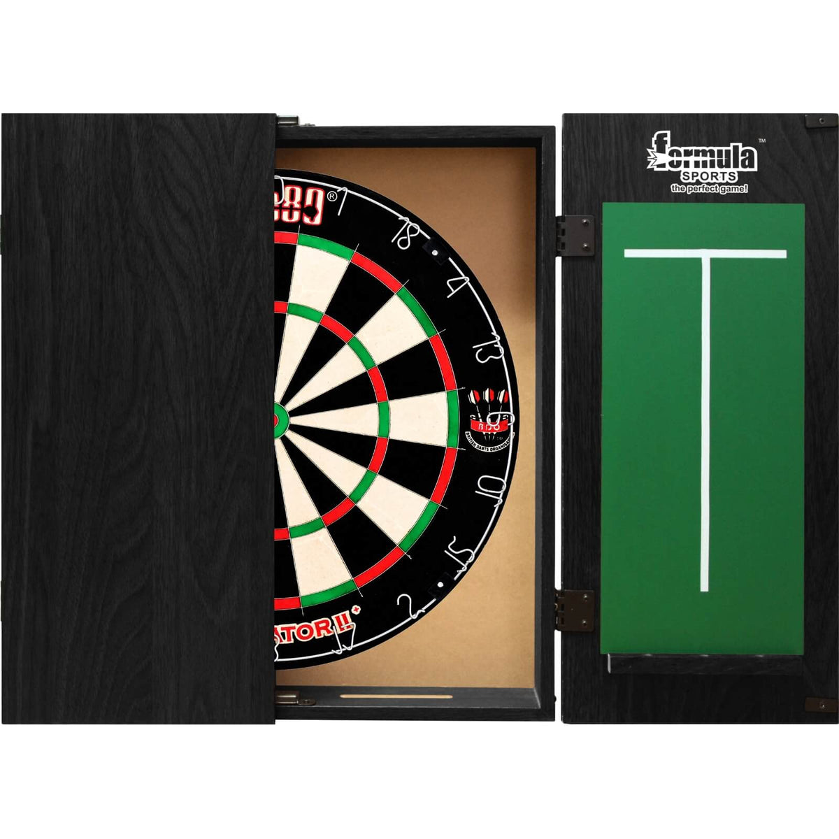 Cabinets &amp; Dartboards - Formula Sports - Black Dartboard Cabinet &amp; Dartboard Bundle - Choose Your Board One80 - Gladiator 2+