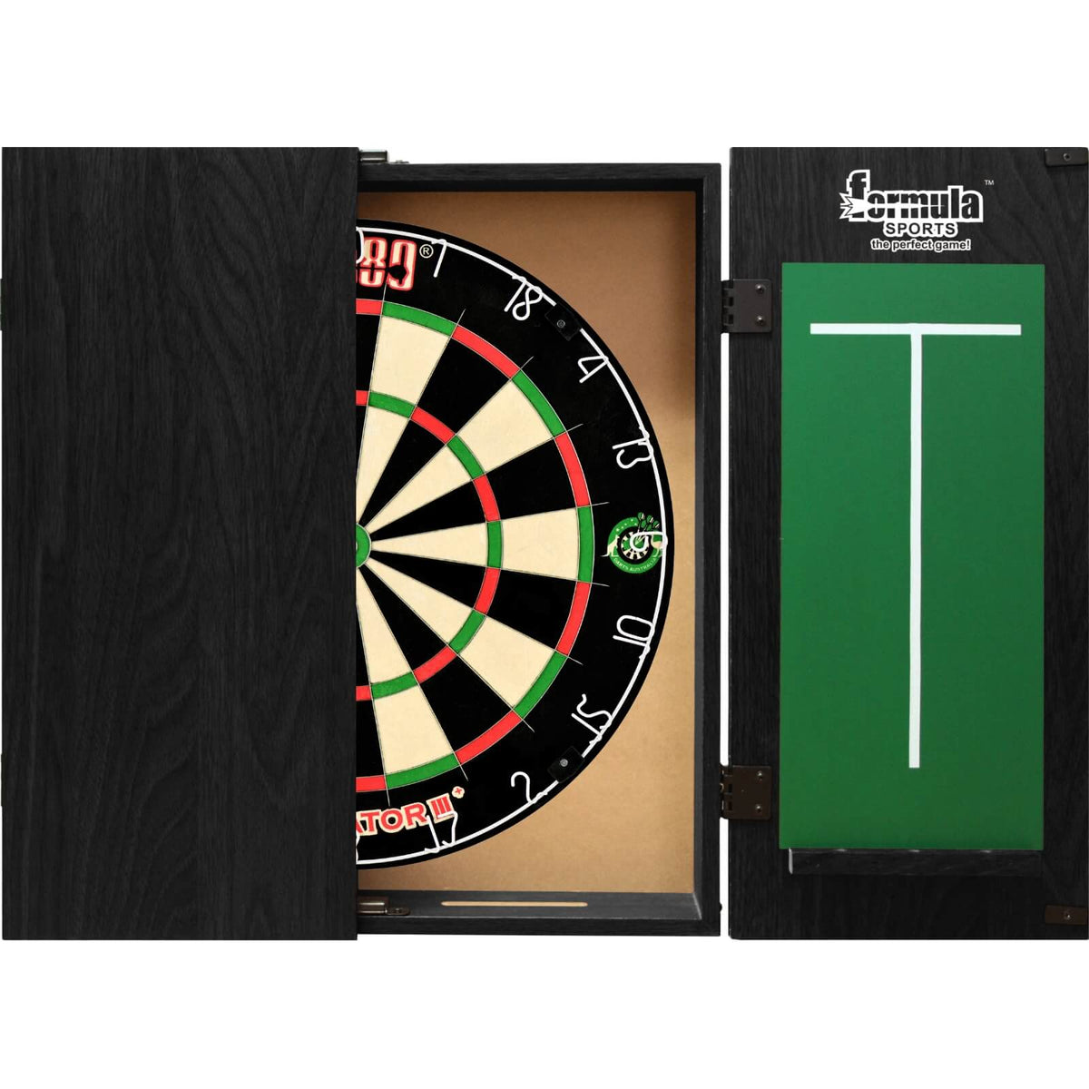 Cabinets &amp; Dartboards - Formula Sports - Black Dartboard Cabinet &amp; Dartboard Bundle - Choose Your Board One80 - Gladiator 3+