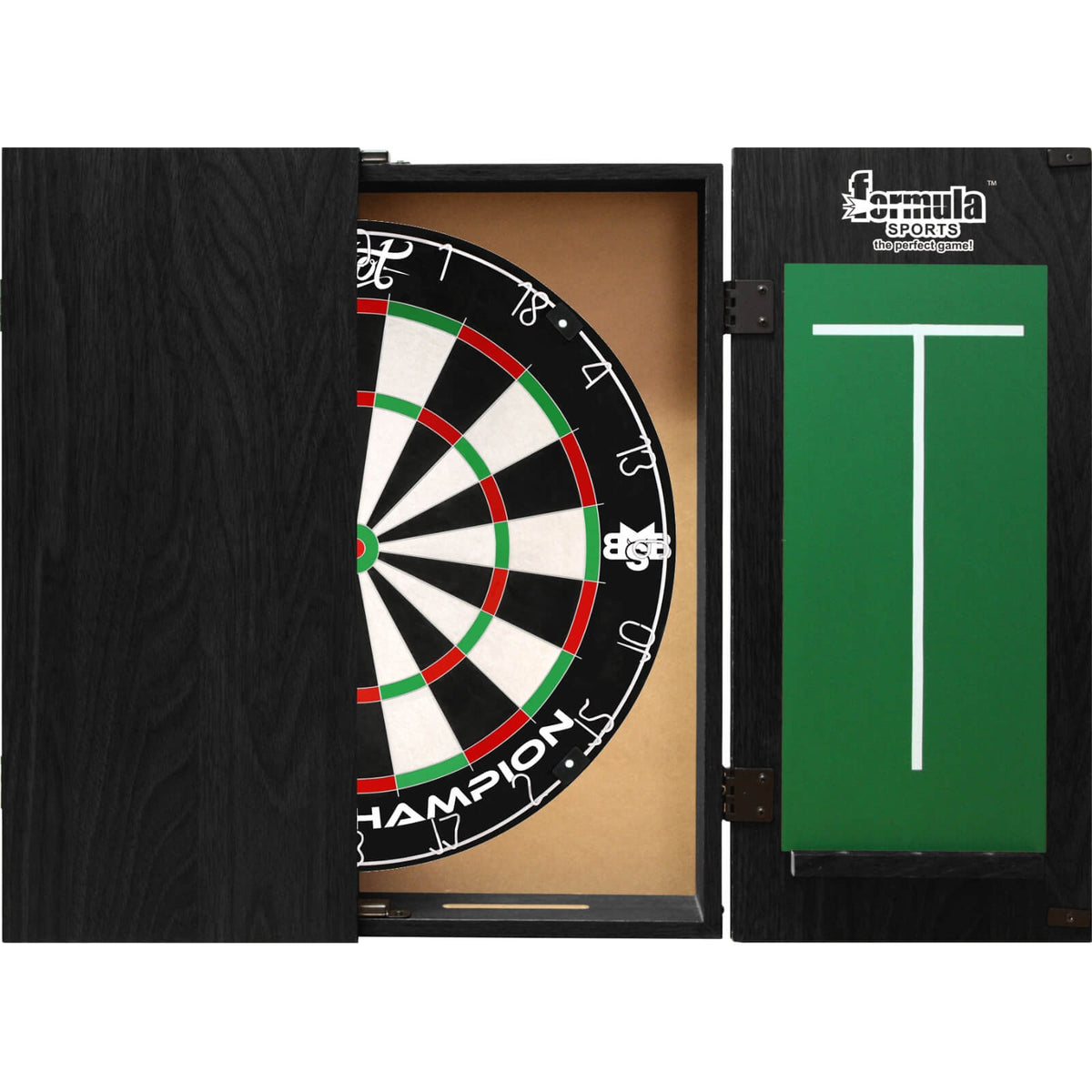 Cabinets &amp; Dartboards - Formula Sports - Black Dartboard Cabinet &amp; Dartboard Bundle - Choose Your Board Shot - Michael Smith