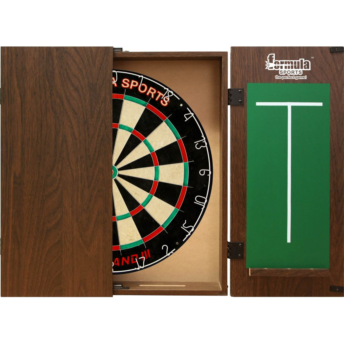 Cabinets &amp; Dartboards - Formula Sports - Walnut Dartboard Cabinet &amp; Dartboard Bundle - Choose Your Board Formula Sports - Micro Band 3