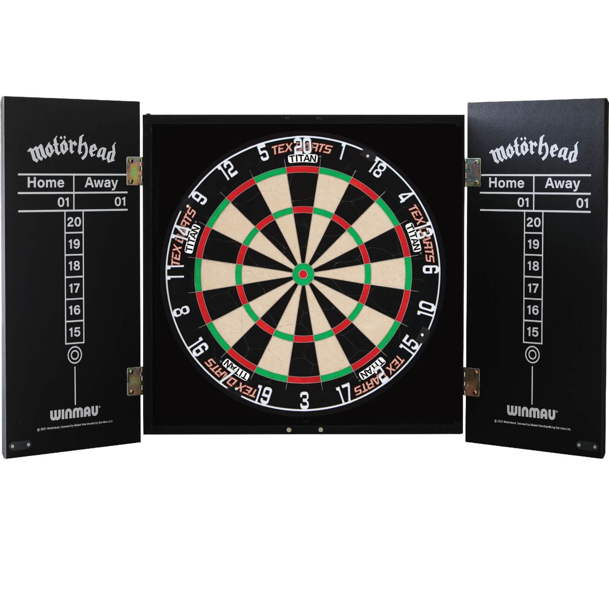 Cabinets &amp; Dartboards - Winmau - Motorhead Ace of Spades Dartboard Cabinet &amp; Dartboard Bundle - Choose Your Board Tex Darts - Titan
