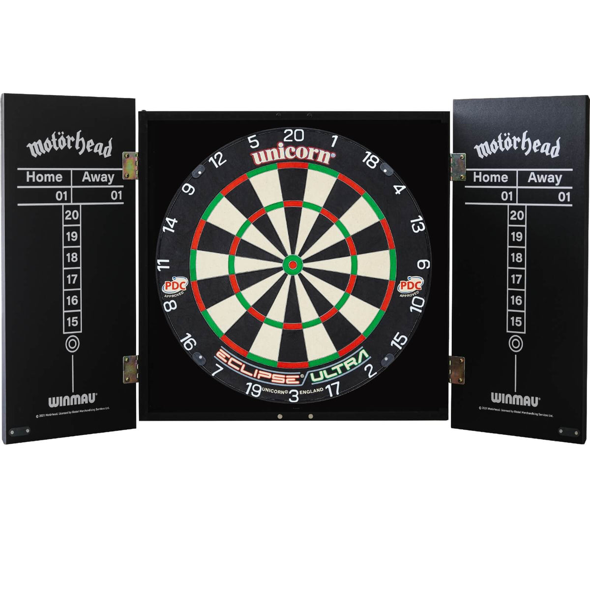 Cabinets &amp; Dartboards - Winmau - Motorhead Ace of Spades Dartboard Cabinet &amp; Dartboard Bundle - Choose Your Board Unicorn - Eclipse Ultra