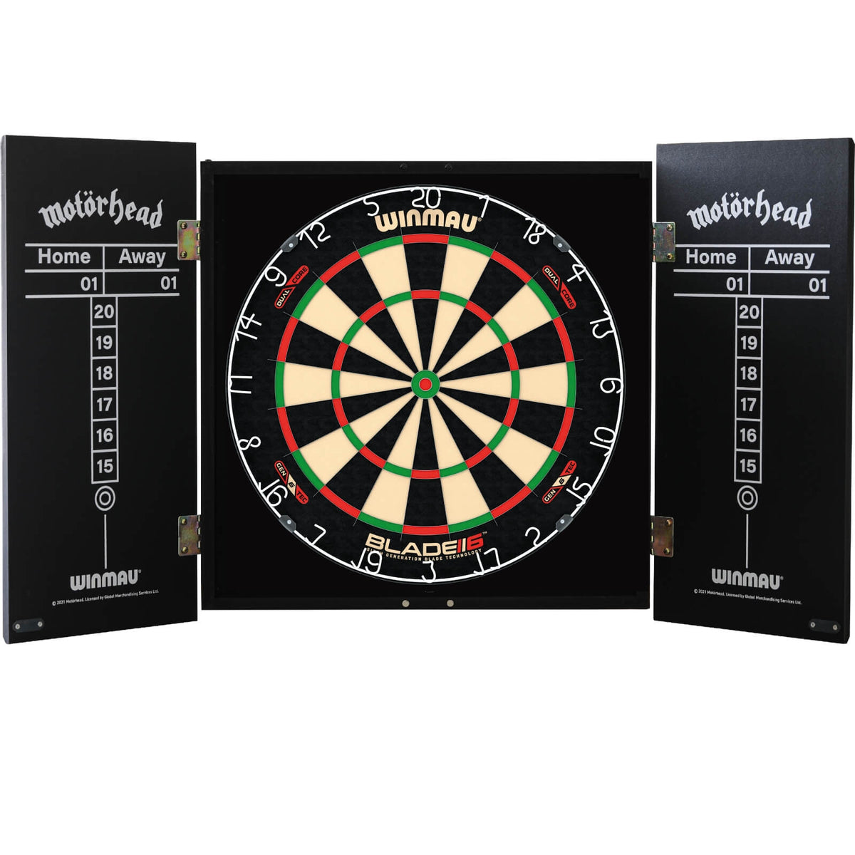 Cabinets &amp; Dartboards - Winmau - Motorhead Ace of Spades Dartboard Cabinet &amp; Dartboard Bundle - Choose Your Board Winmau - Blade 6 Dual Core