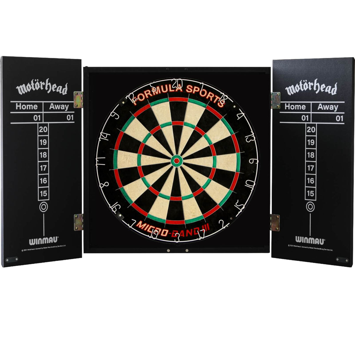 Cabinets &amp; Dartboards - Winmau - Motorhead Ace of Spades Dartboard Cabinet &amp; Dartboard Bundle - Choose Your Board Formula Sports - Micro Band 3