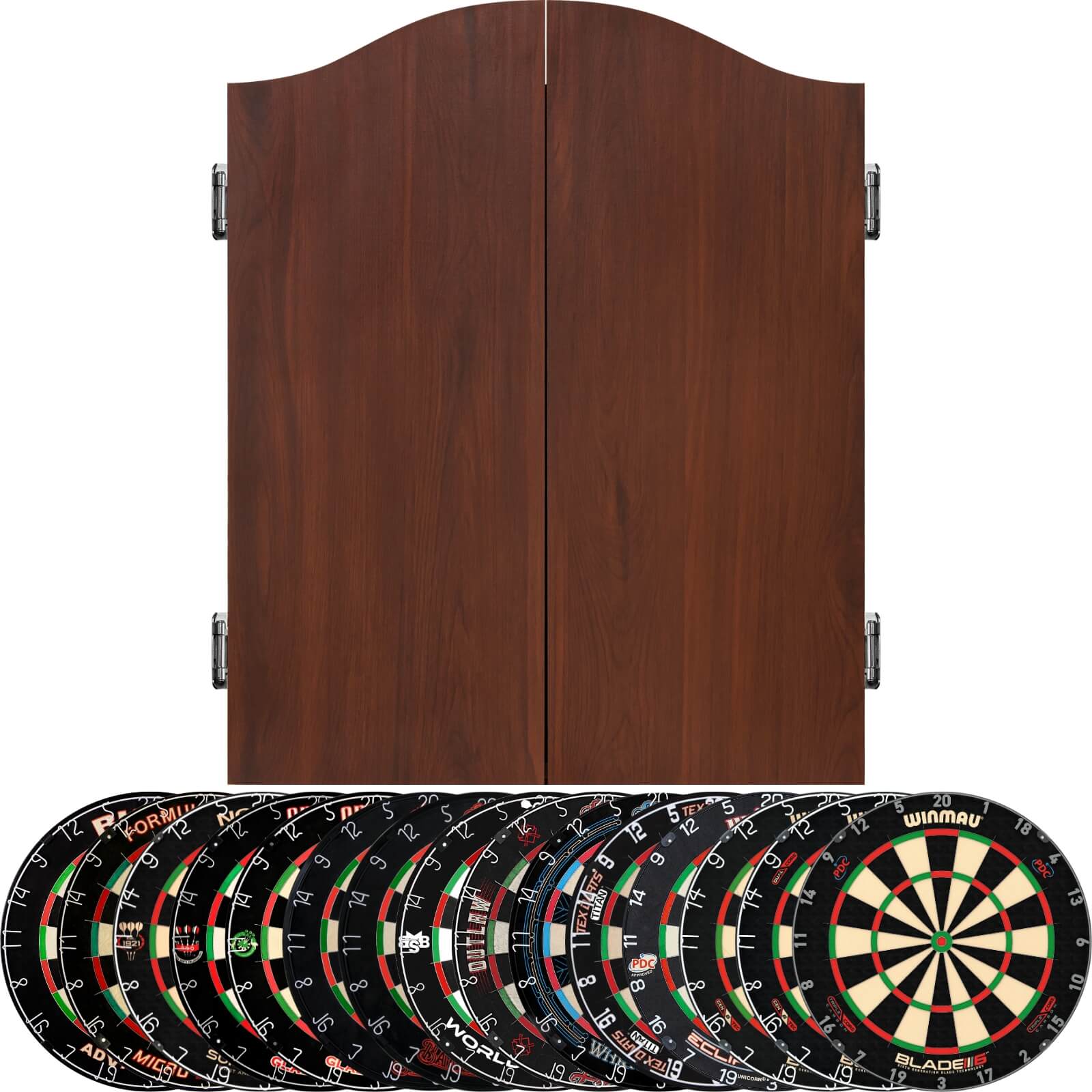 Cabinets & Dartboards - Mission - Sedona Red Dartboard Cabinet & Dartboard Bundle - Choose Your Board 