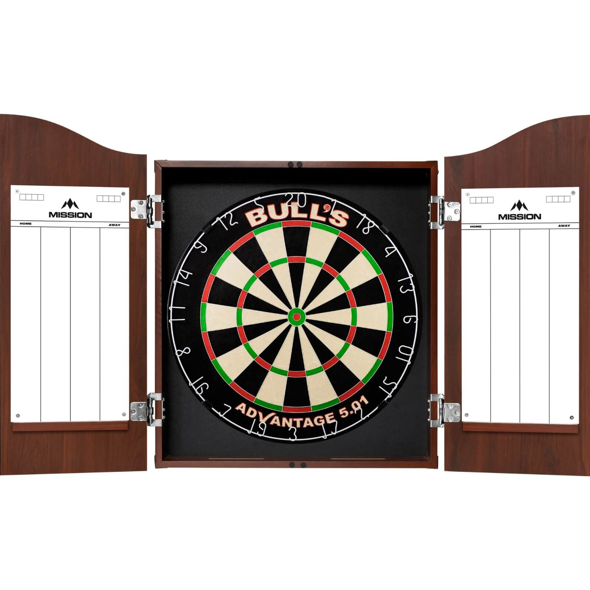 Cabinets &amp; Dartboards - Mission - Sedona Red Dartboard Cabinet &amp; Dartboard Bundle - Choose Your Board Bulls NL - Advantage 501
