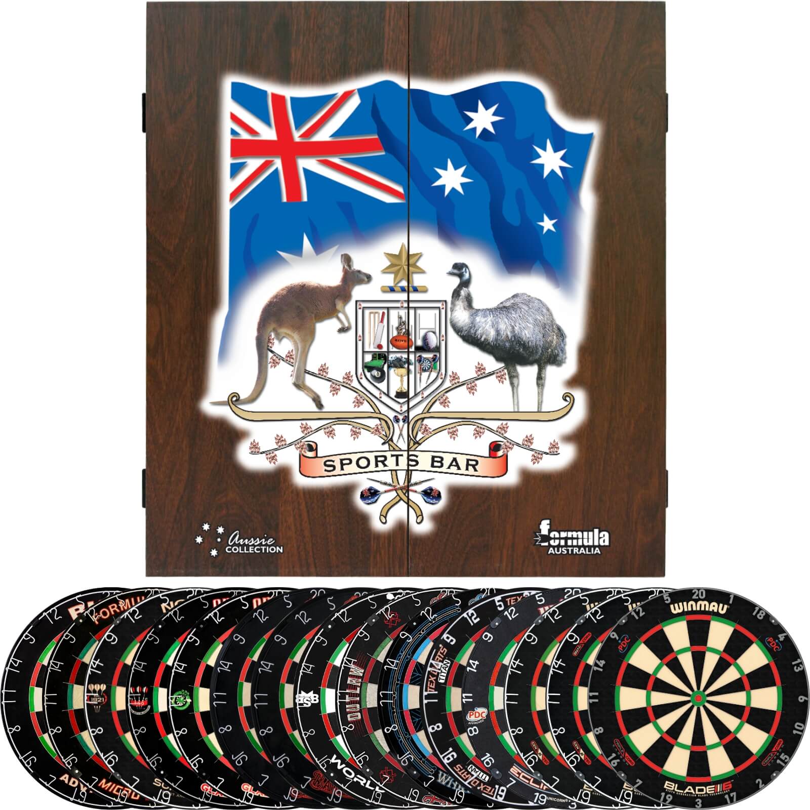 Cabinets & Dartboards - Formula Sports - Sports Bar Dartboard Cabinet & Dartboard Bundle - Choose Your Board 