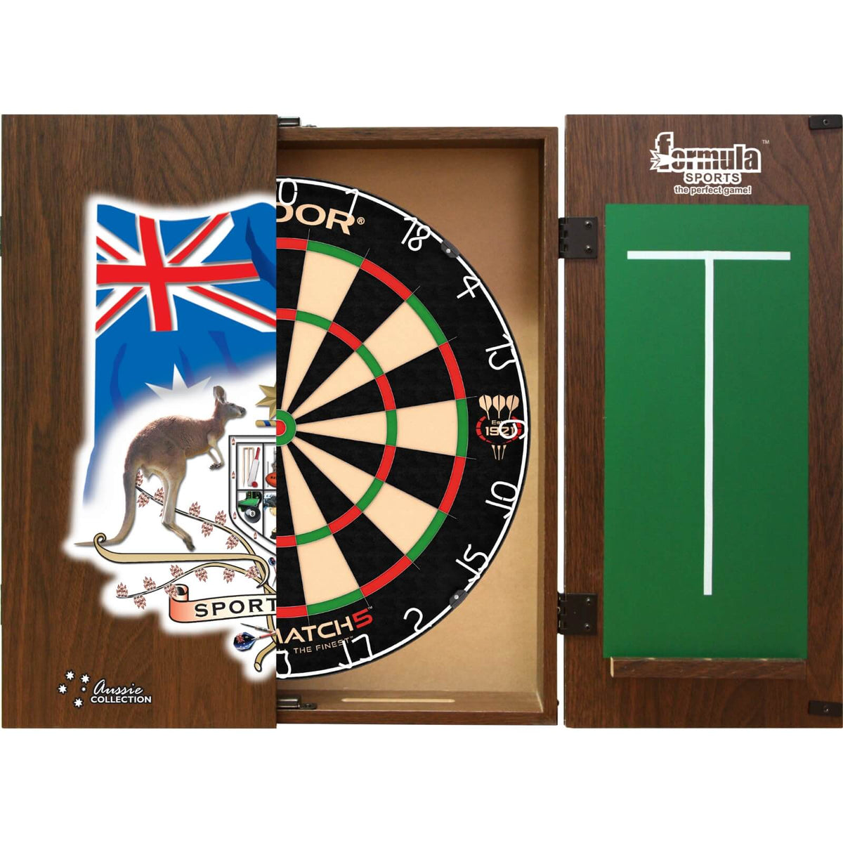 Cabinets &amp; Dartboards - Formula Sports - Sports Bar Dartboard Cabinet &amp; Dartboard Bundle - Choose Your Board Nodor - Supamatch 5