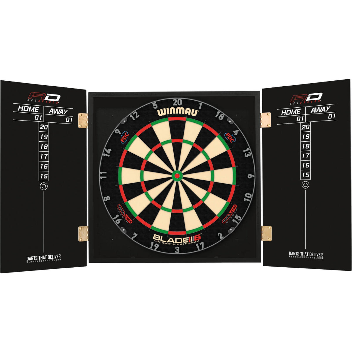 Cabinets &amp; Dartboards - Red Dragon - Gerwyn Price Dartboard Cabinet &amp; Dartboard Bundle - Choose Your Board Winmau - Blade 6 Triple Core
