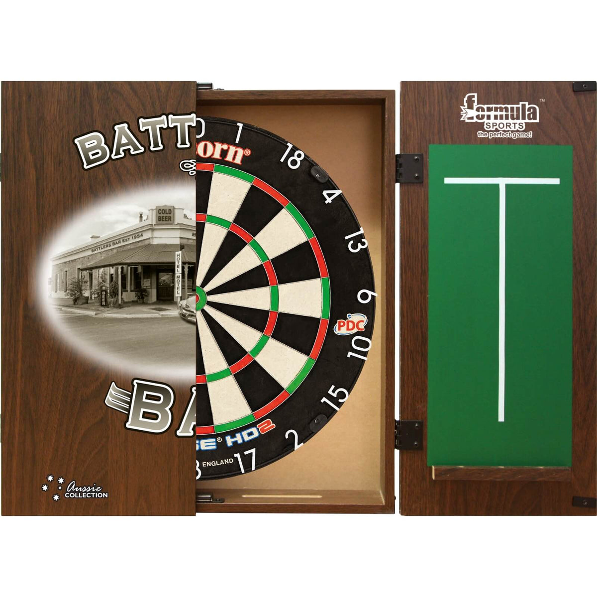 Cabinets &amp; Dartboards - Formula Sports - Battlers Bar Dartboard Cabinet &amp; Dartboard Bundle - Choose Your Board