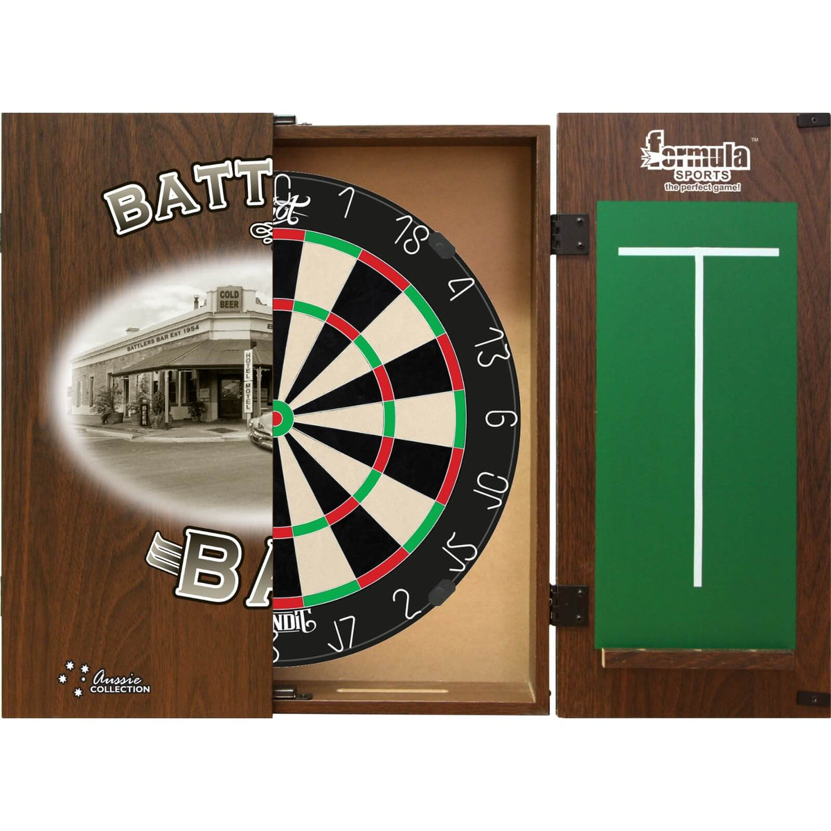 Cabinets &amp; Dartboards - Formula Sports - Battlers Bar Dartboard Cabinet &amp; Dartboard Bundle - Choose Your Board