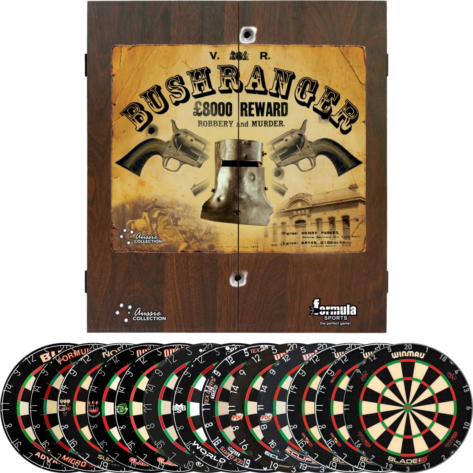 Cabinets & Dartboards - Formula Sports - Bushranger Dartboard Cabinet & Dartboard Bundle - Choose Your Board