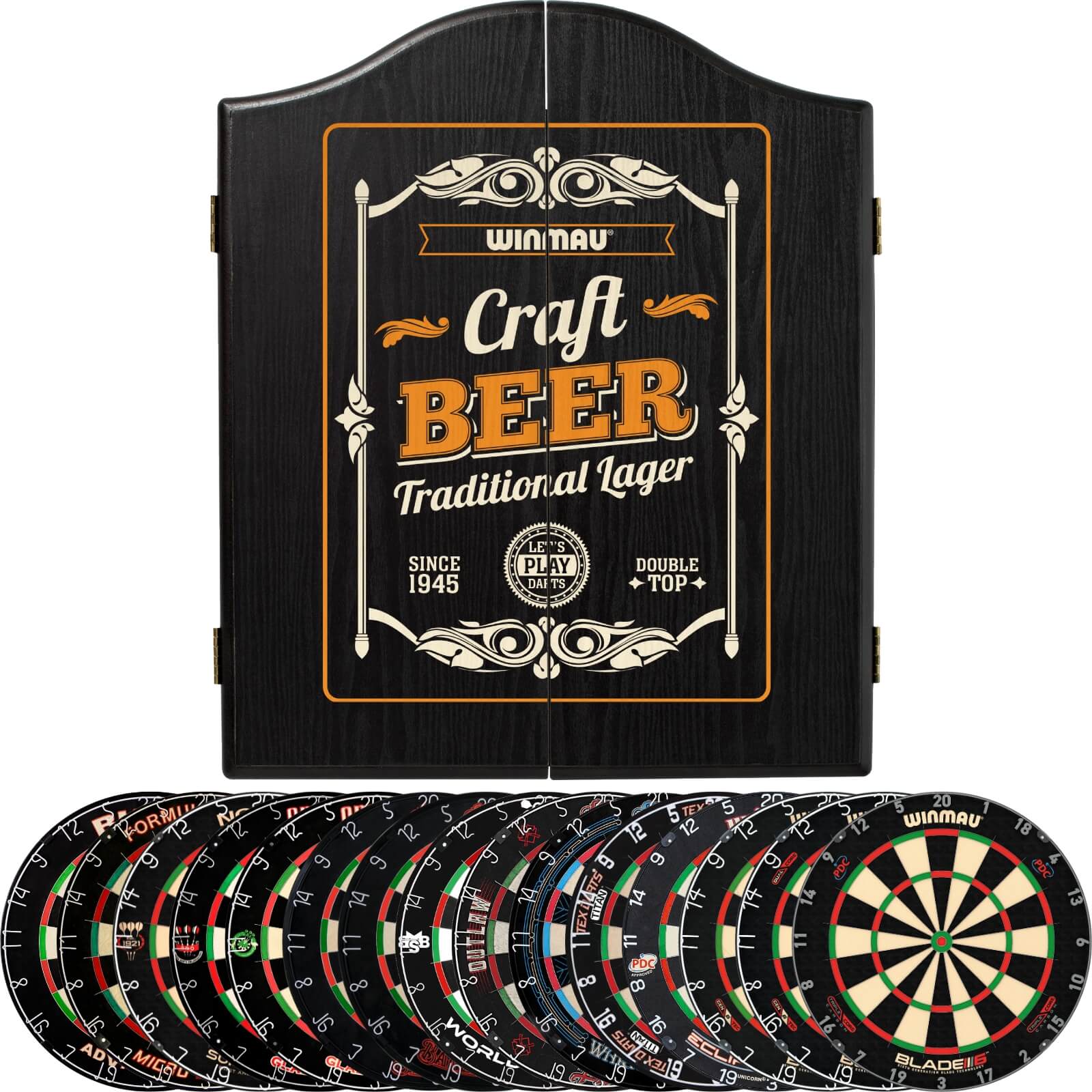 Cabinets & Dartboards - Winmau - Craft Beer Dartboard Cabinet & Dartboard Bundle - Choose Your Board 