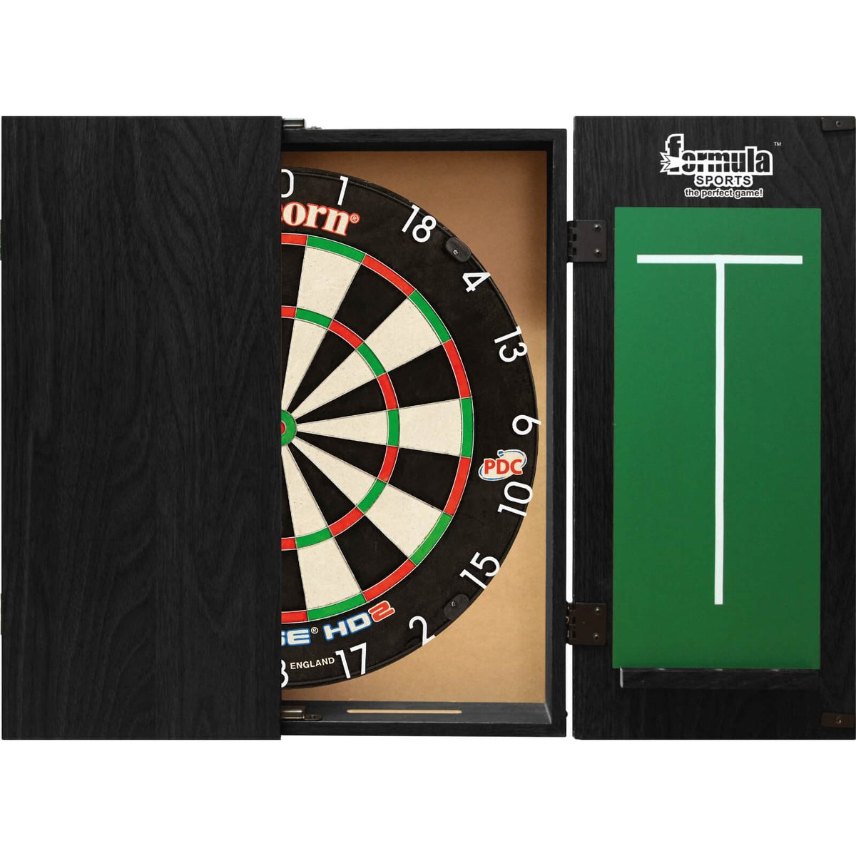 Cabinets &amp; Dartboards - Formula Sports - Black Dartboard Cabinet &amp; Dartboard Bundle - Choose Your Board