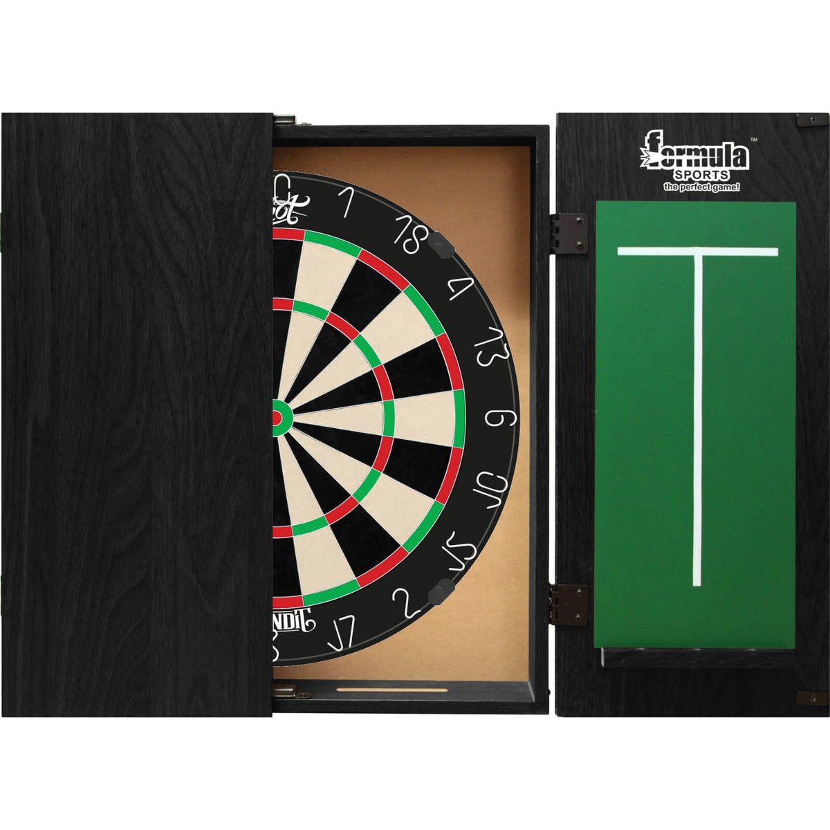 Cabinets &amp; Dartboards - Formula Sports - Black Dartboard Cabinet &amp; Dartboard Bundle - Choose Your Board