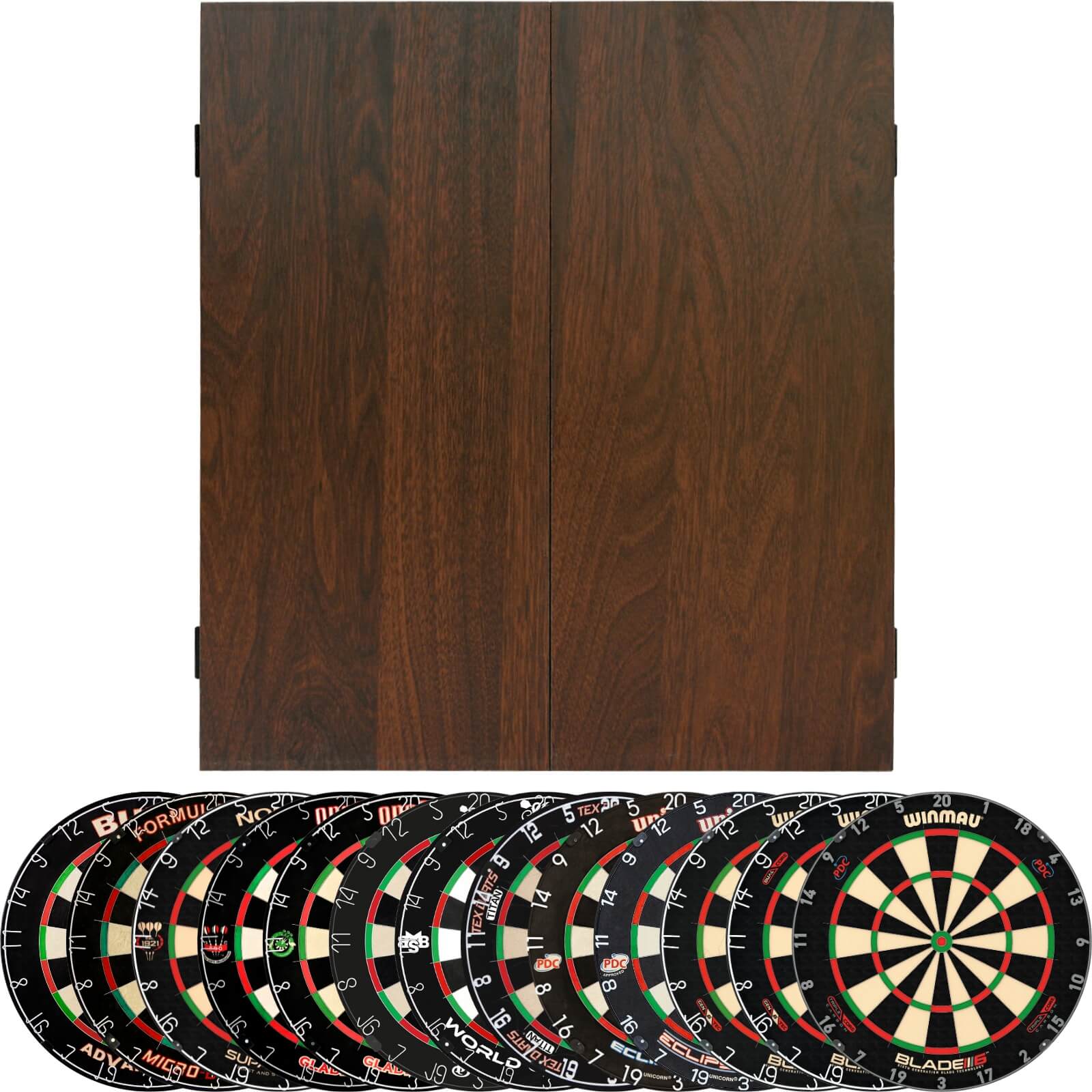 Cabinets & Dartboards - Formula Sports - Walnut Dartboard Cabinet & Dartboard Bundle - Choose Your Board