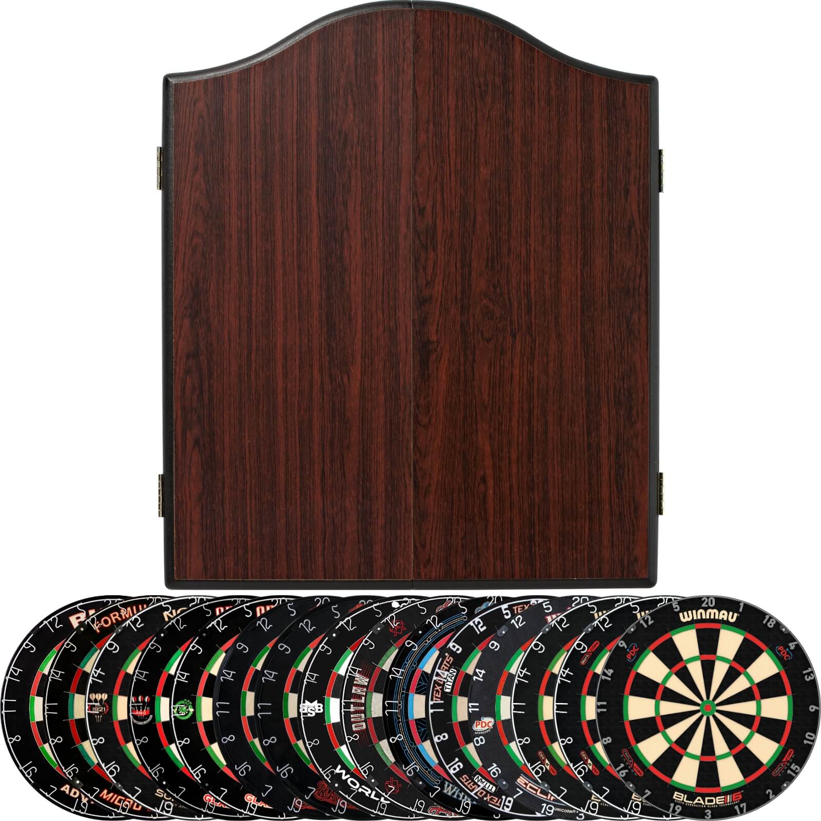 Cabinets & Dartboards - Winmau - Rosewood Dartboard Cabinet & Dartboard Bundle - Choose Your Board 