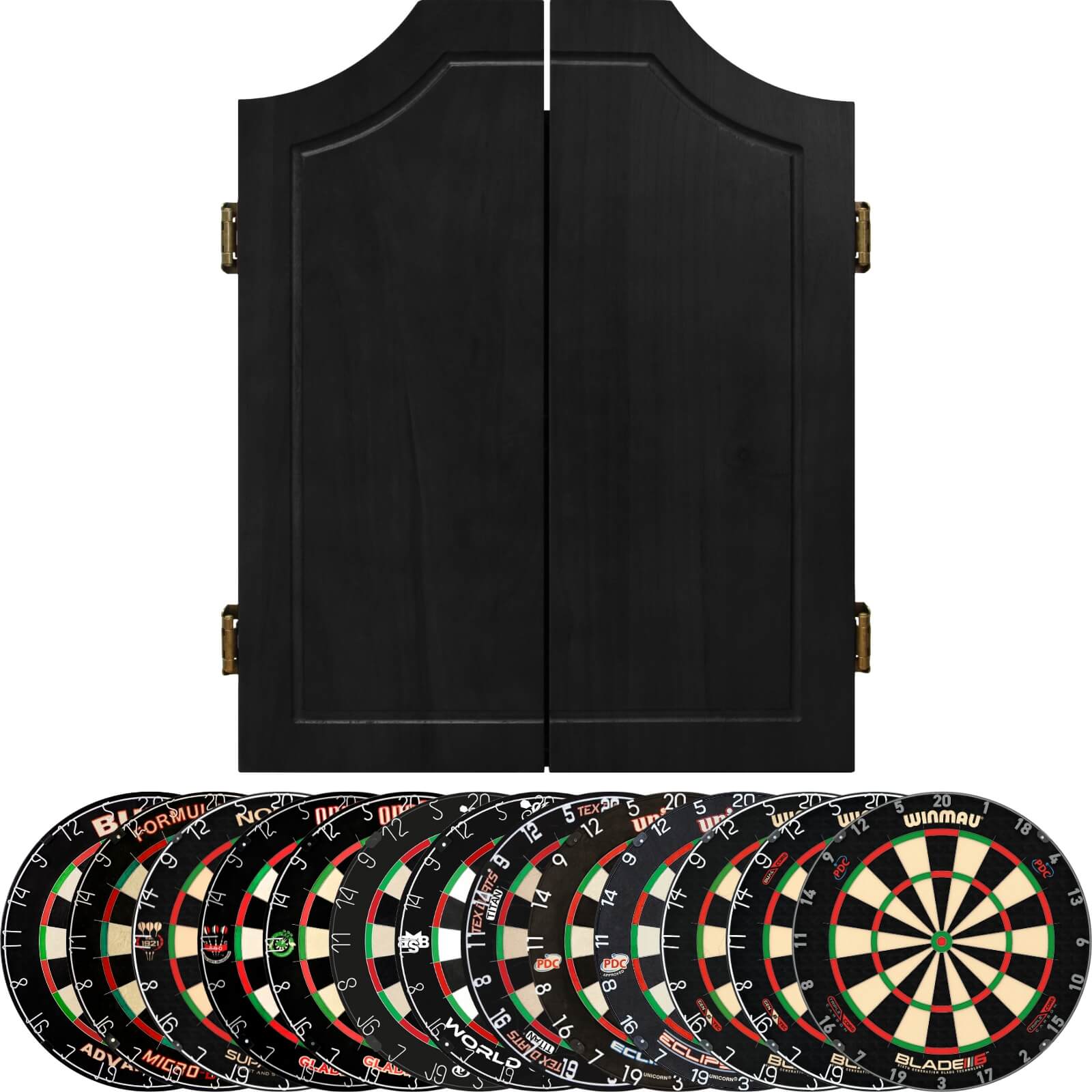 Cabinets & Dartboards - Formula Sports - Black Solid Wood Dartboard Cabinet & Dartboard Bundle - Choose Your Board