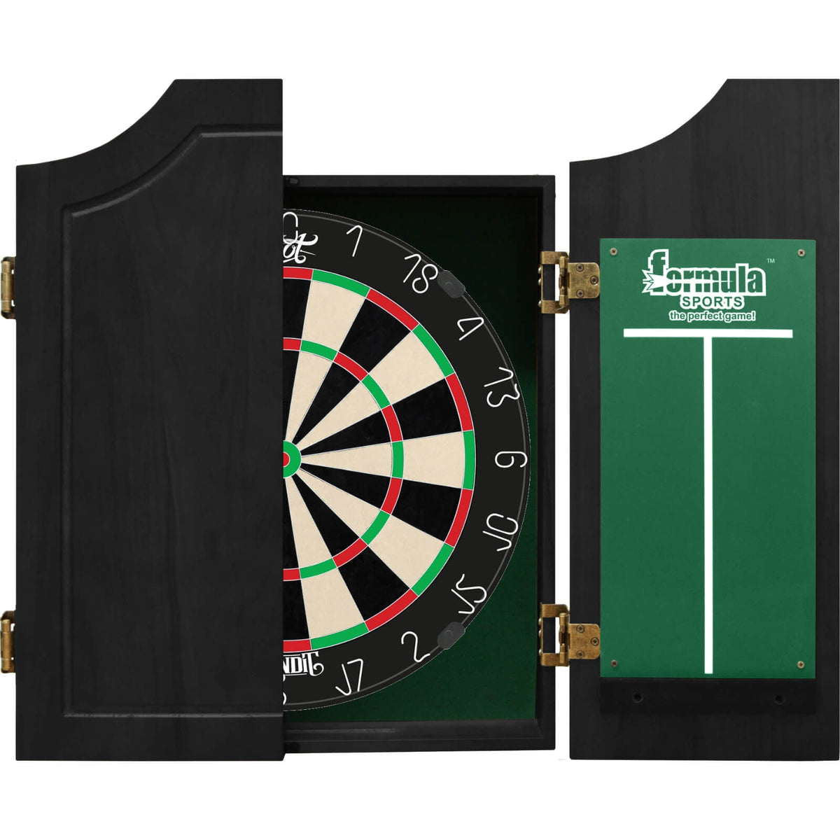 Cabinets &amp; Dartboards - Formula Sports - Black Solid Wood Dartboard Cabinet &amp; Dartboard Bundle - Choose Your Board