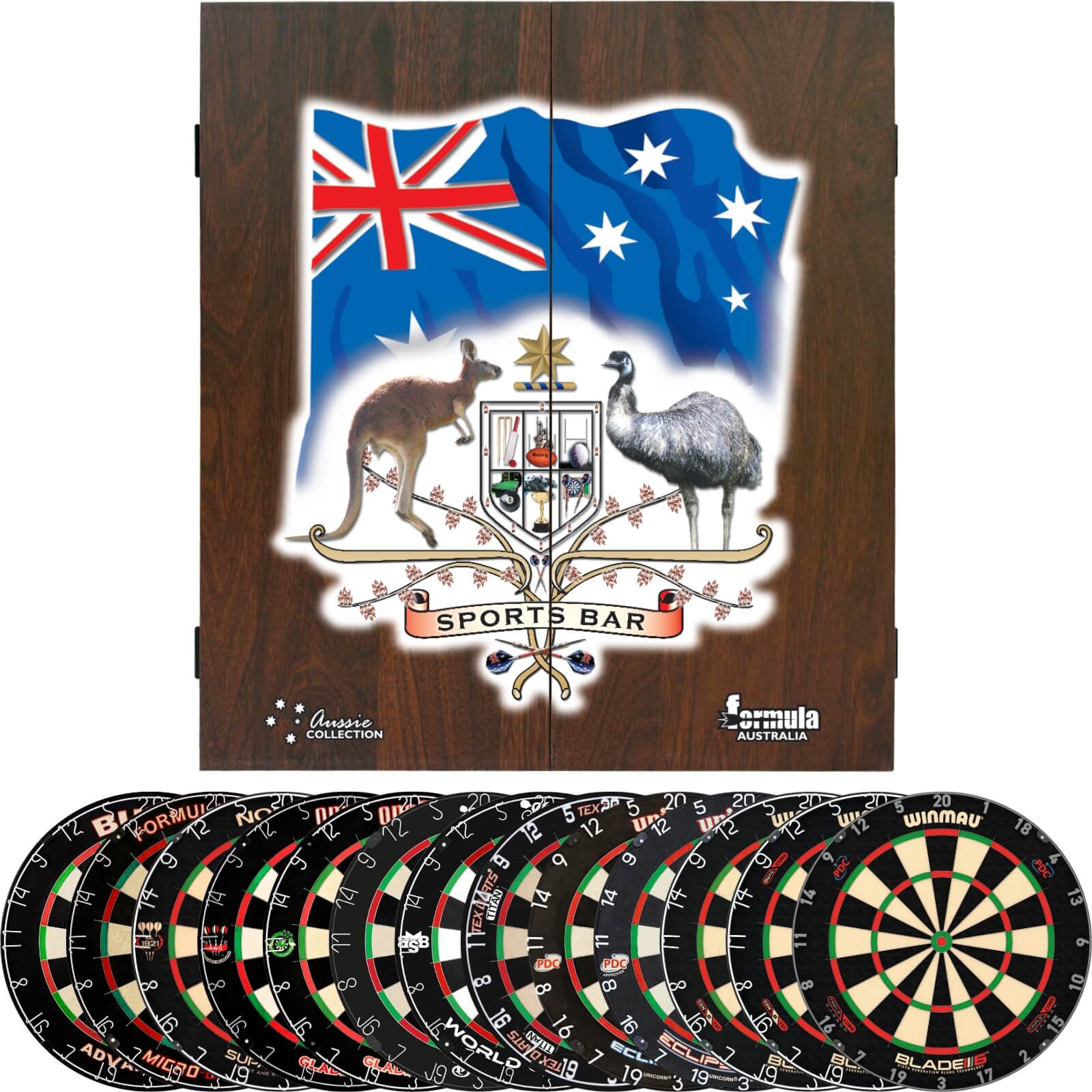 Cabinets & Dartboards - Formula Sports - Sports Bar Dartboard Cabinet & Dartboard Bundle - Choose Your Board