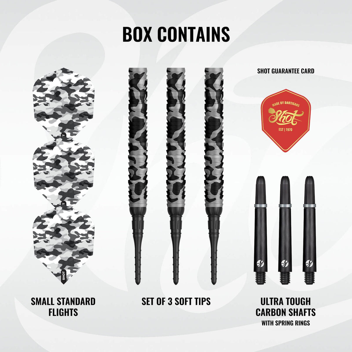 Shot - Camo Polar Darts - Soft Tip - 90% Tungsten - 20g