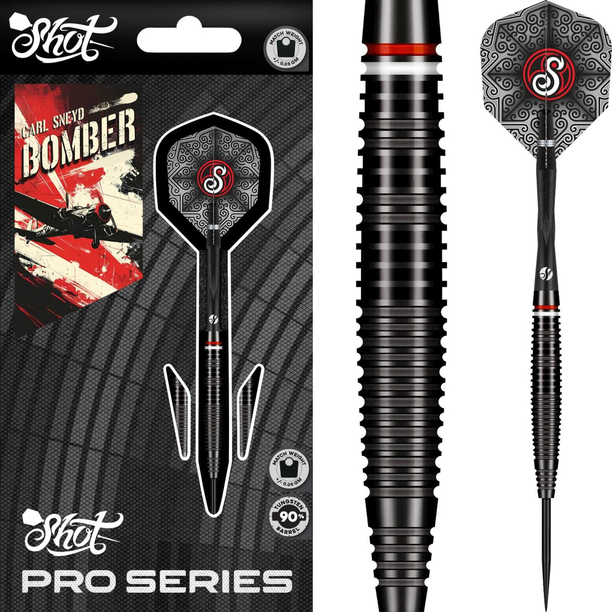 Shot - Carl Sneyd Darts - Steel Tip - 90% Tungsten - 23g