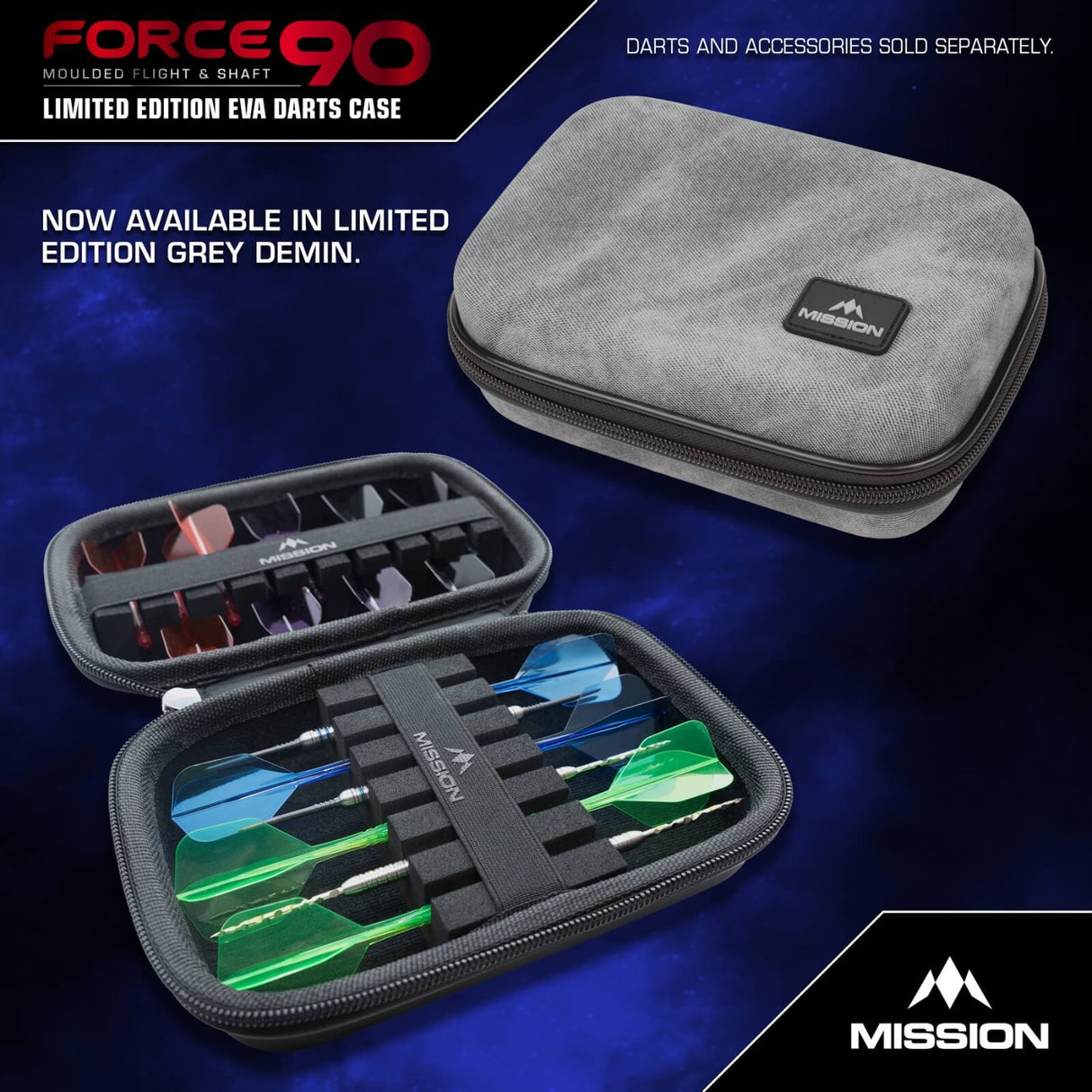 Mission - Force 90 Darts Case - Limited Edition Grey Denim