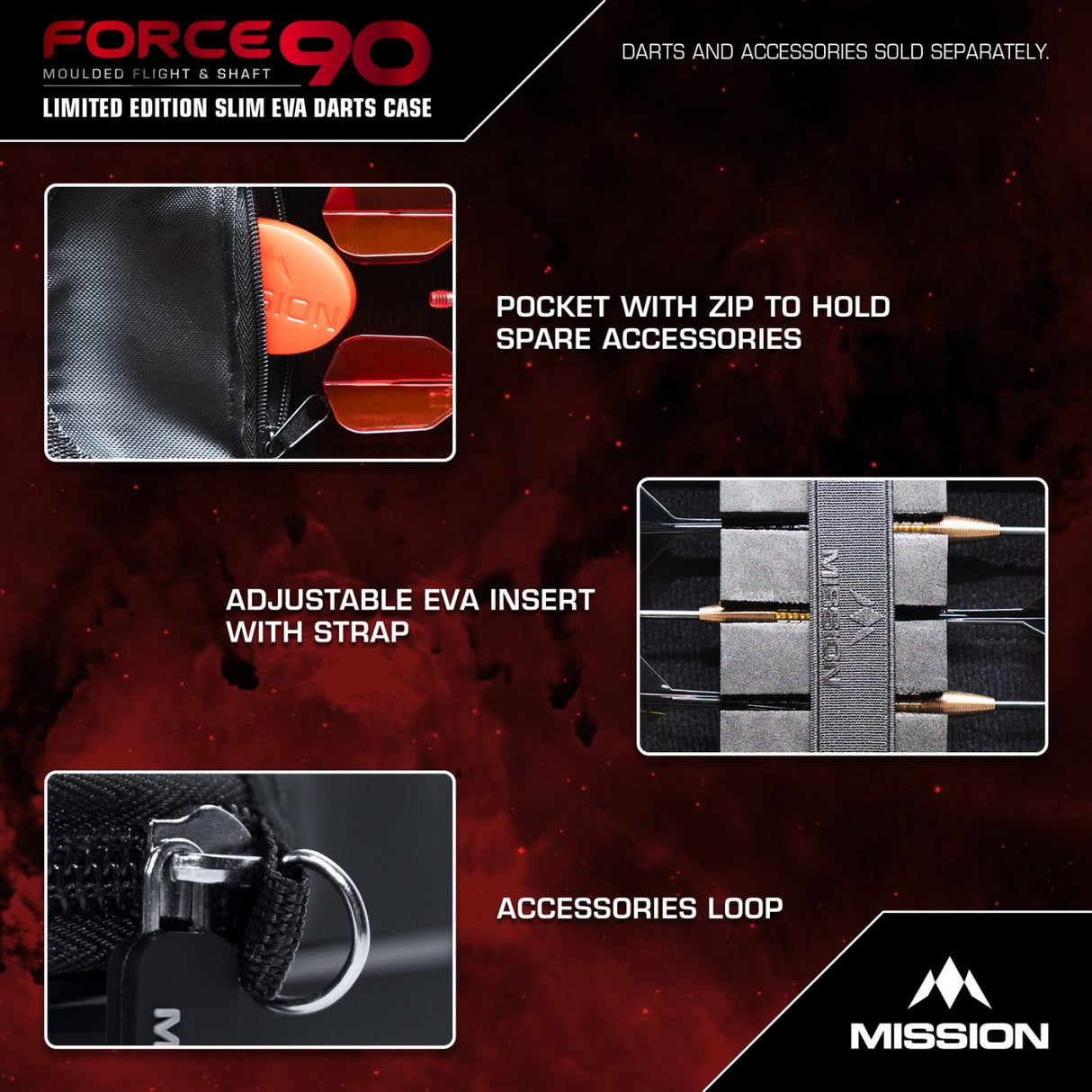 Mission - Force 90 Slim Darts Case - Limited Edition Grey Denim