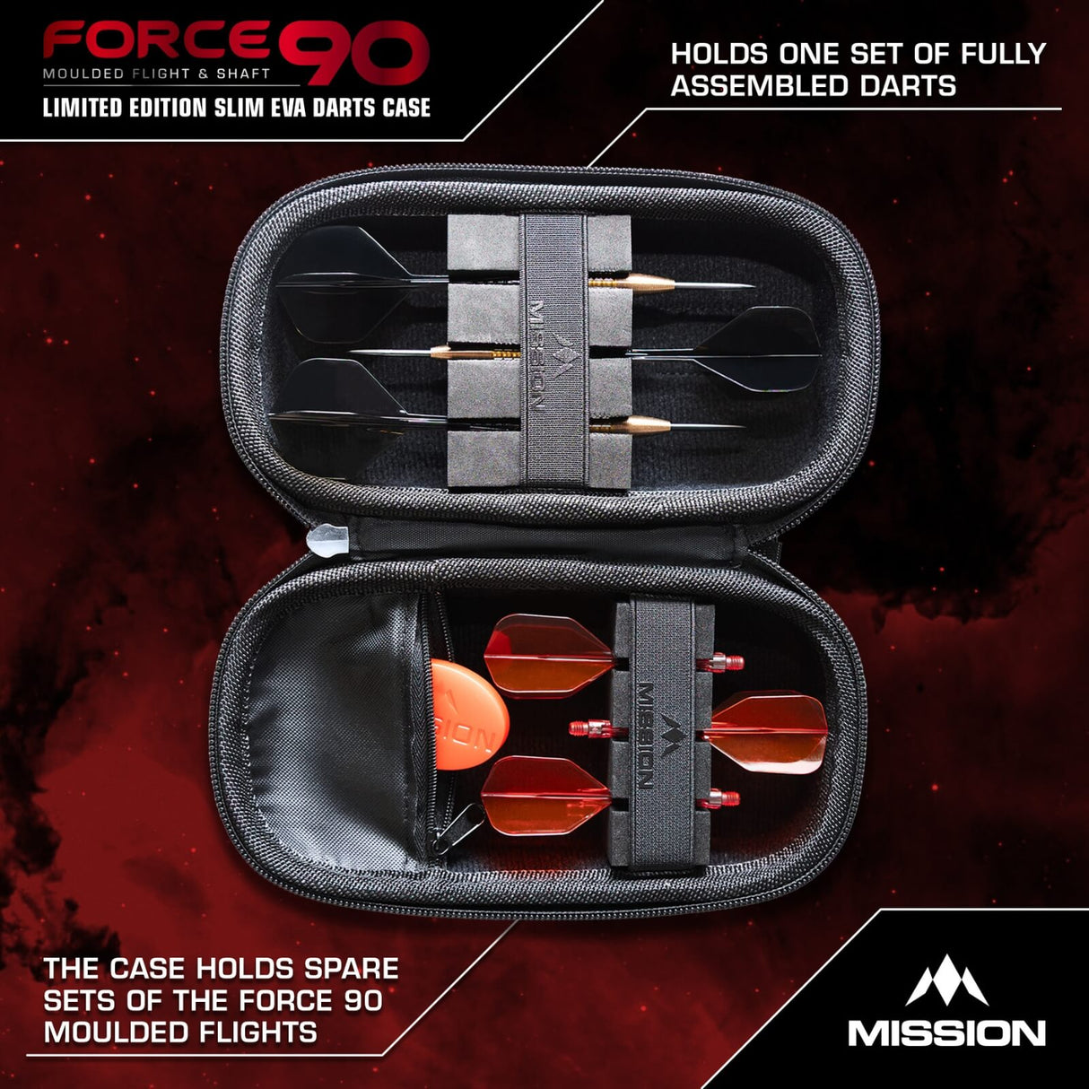 Mission - Force 90 Slim Darts Case - Limited Edition Grey Denim
