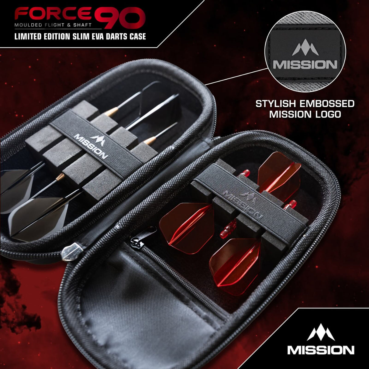 Mission - Force 90 Slim Darts Case - Limited Edition Grey Denim