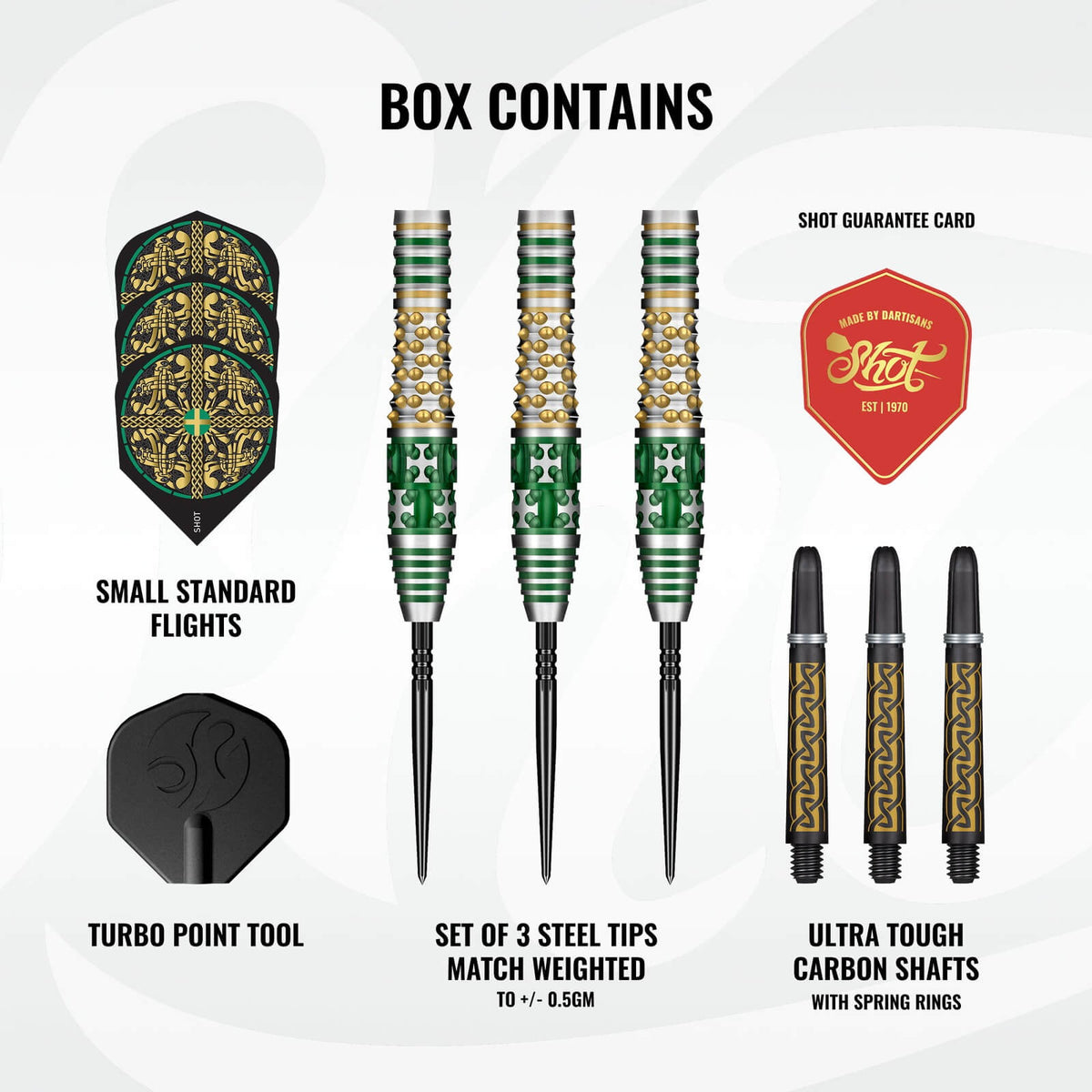 Shot - Celt Cernunnos Darts - Turbo Point - 90% Tungsten - 22g 23g 24g 25g