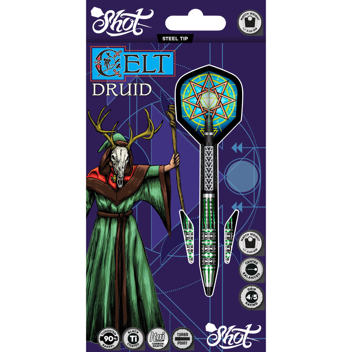 Shot - Celt Druid Darts - Turbo Point - 90% Tungsten - 23g 24g