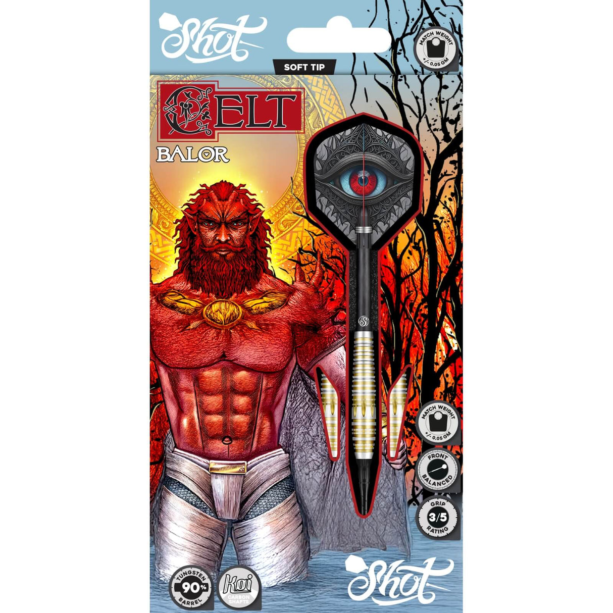 Shot - Celt Balor Darts - Soft Tip - 90% Tungsten - 18g 20g -