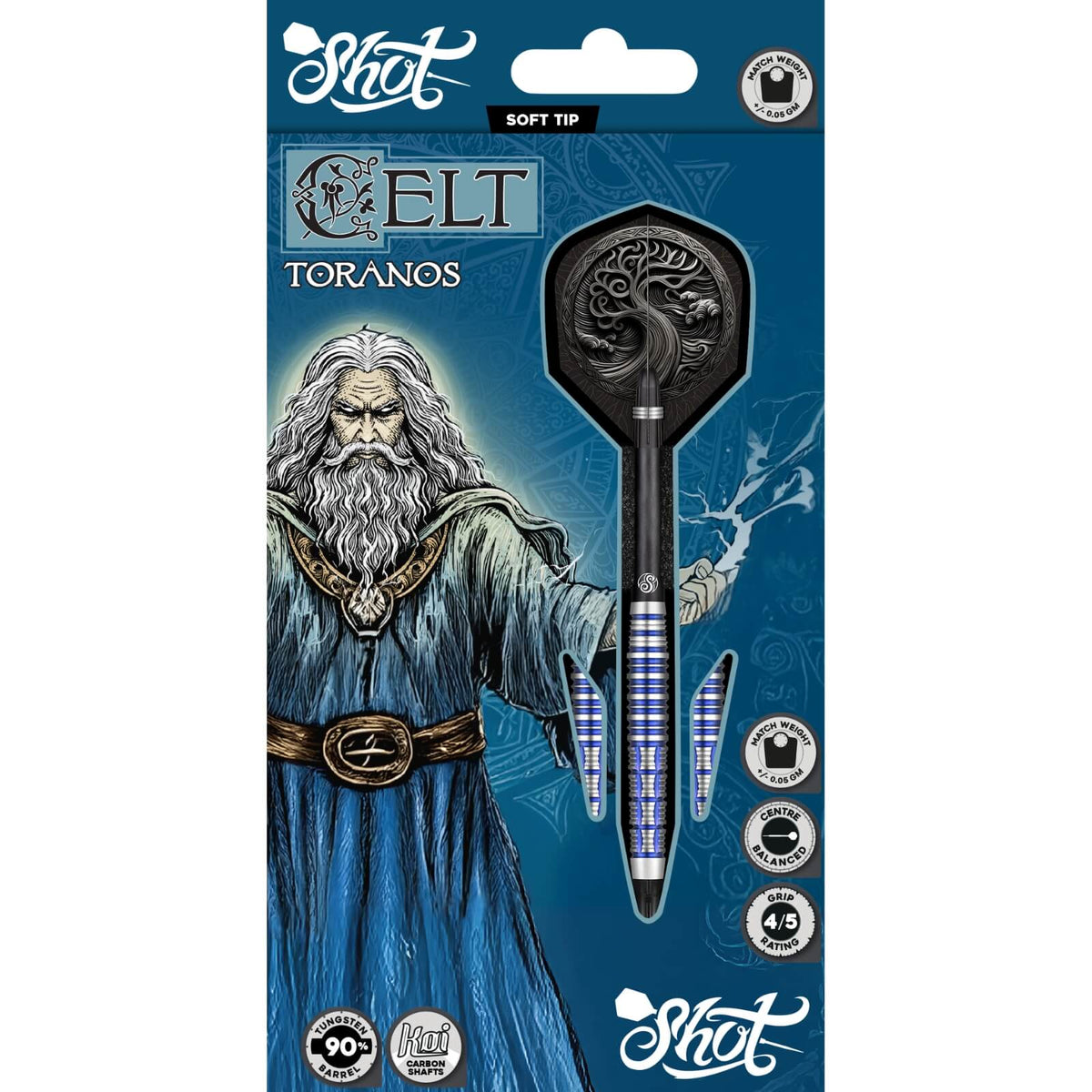 Shot - Celt Toranos Darts - Soft Tip - 90% Tungsten - 18g 20g