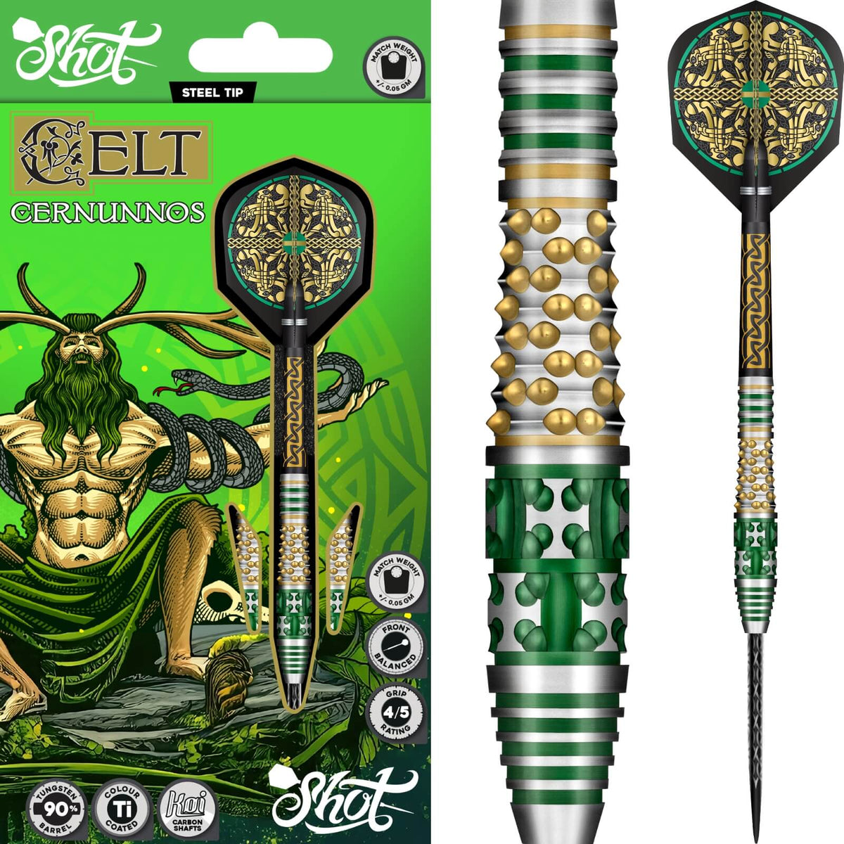 Shot - Celt Cernunnos Darts - 90% Tungsten - 22g 23g 24g 25g -
