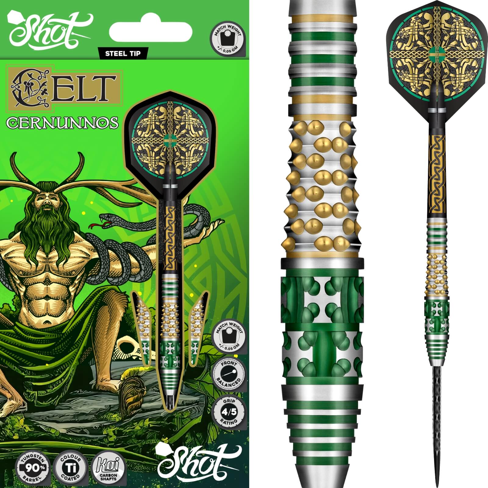 Shot - Celt Cernunnos Darts - 90% Tungsten - 22g 23g 24g 25g -