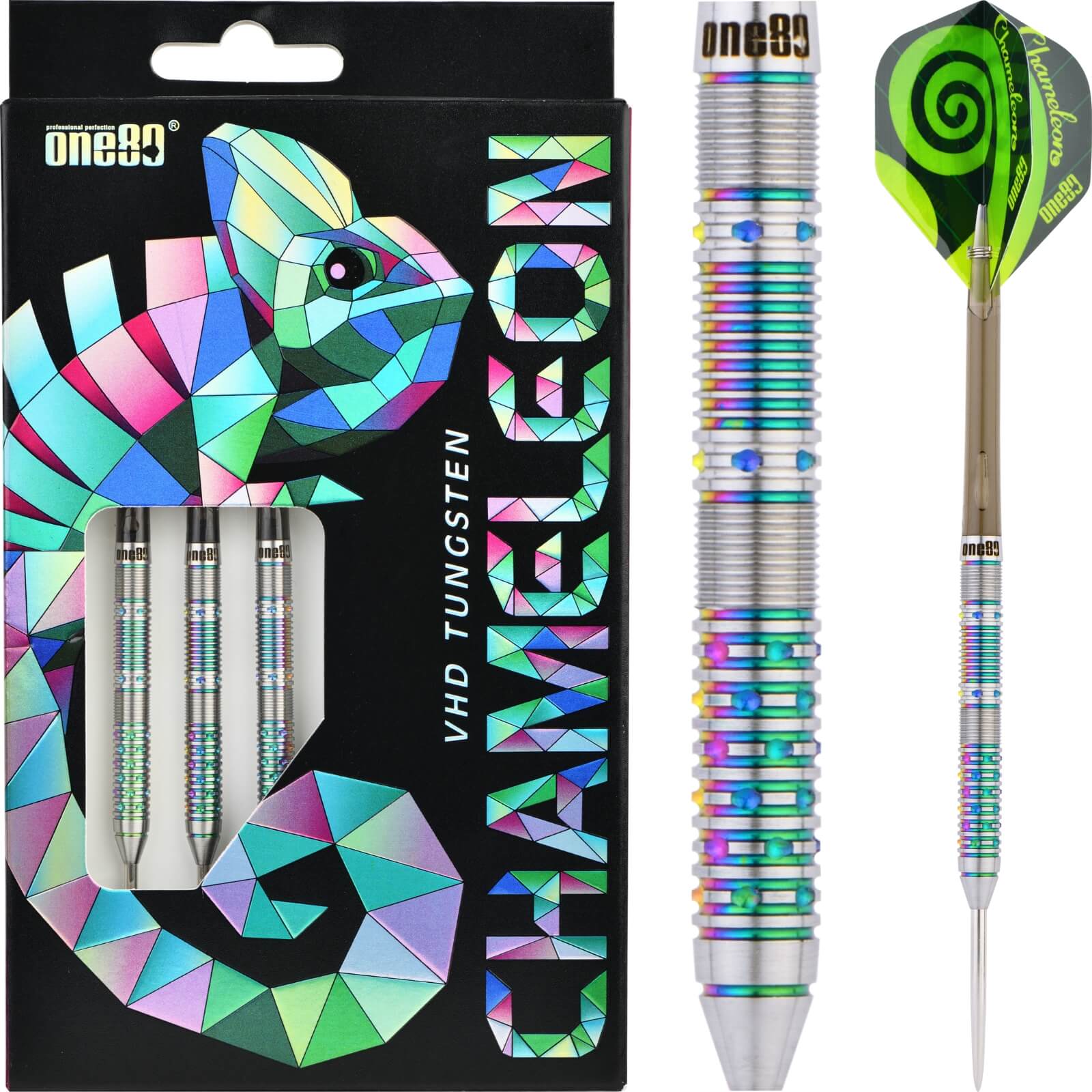 Darts - One80 - Chameleon Azurite Darts - Steel Tip - 90% Tungsten - 22g 24g 