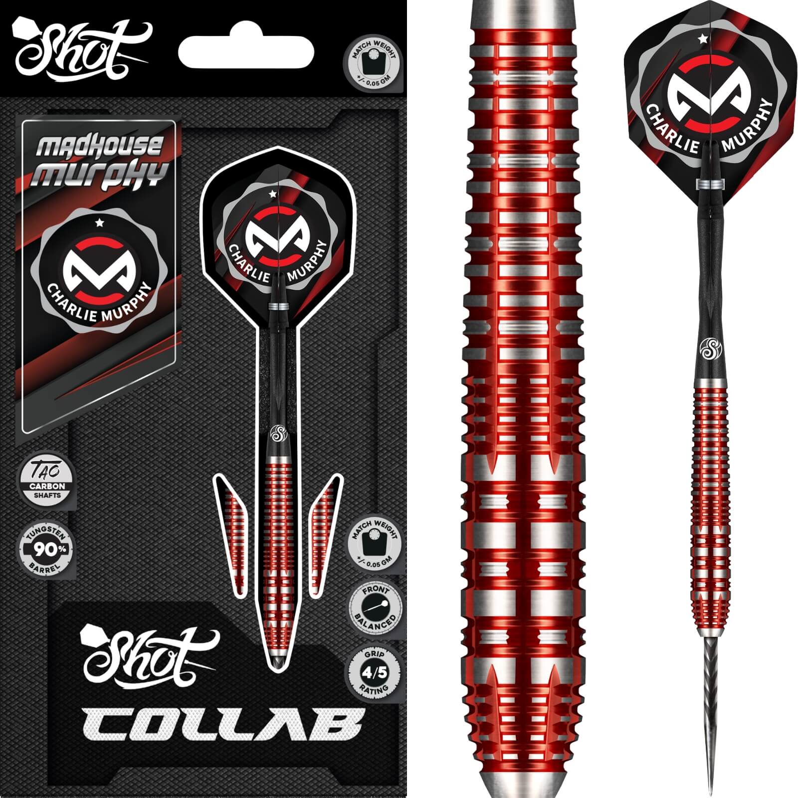 Shot - Charlie Murphy Darts - 90% Tungsten - 23g -