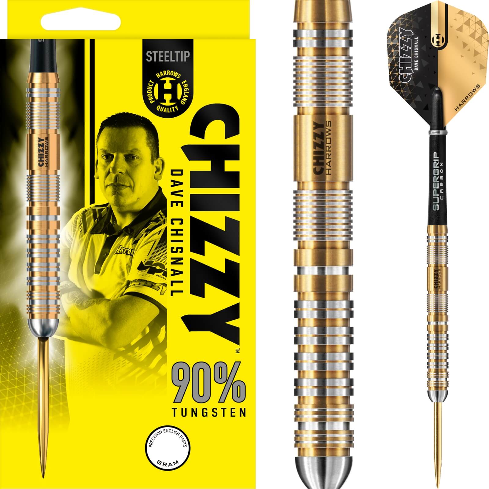 Darts - Harrows - Chizzy Series 2 Darts - Steel Tip - 90% Tungsten - 21g 22g 23g 24g 25g 26g 