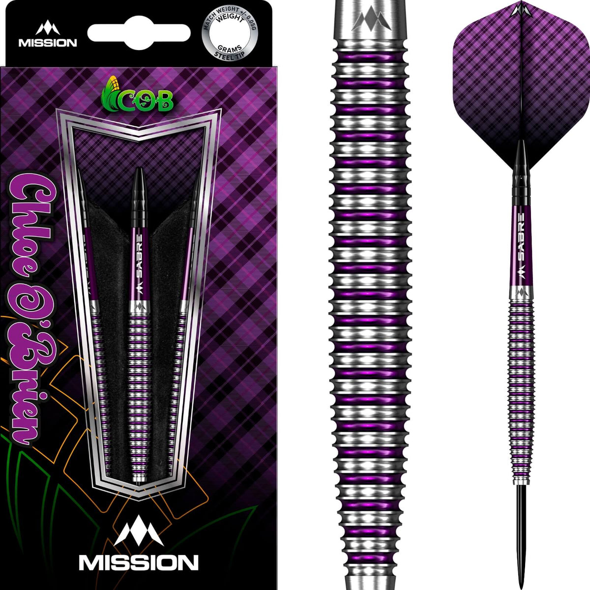 Darts - Mission - Chloe O&#39;Brien Darts - Steel Tip - 95% Tungsten - 23g 25g 