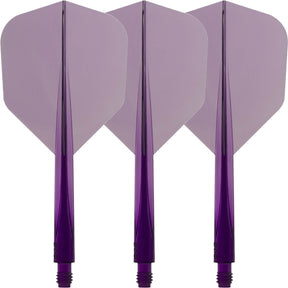 Condor - Axe Small Transparent Colour - Standard Dart Flights - Integrated Flight & Shaft System - Short (21.5mm) / Purple