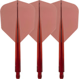 Condor - Axe Small Transparent Colour - Standard Dart Flights - Integrated Flight & Shaft System - Short (21.5mm) / Red