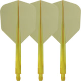 Condor - Axe Small Transparent Colour - Standard Dart Flights - Integrated Flight & Shaft System - Short (21.5mm) / Yellow