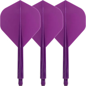 Condor - Axe Standard Solid Colour - Big Wing Dart Flights - Integrated Flight & Shaft System - Short (21.5mm) / Purple