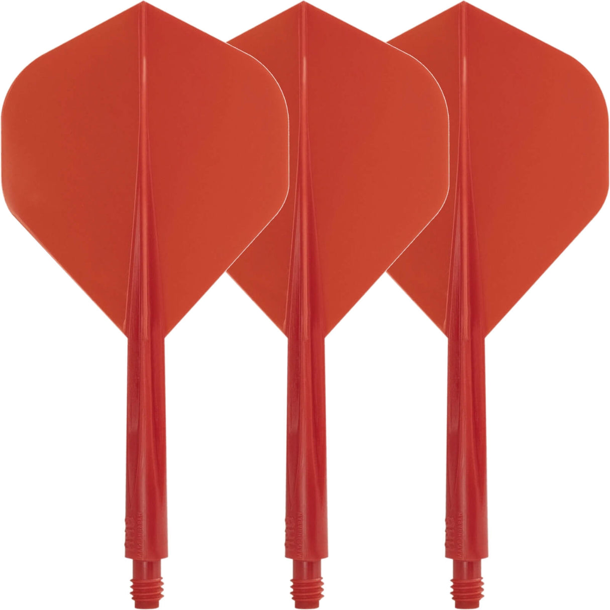 Condor - Axe Standard Solid Colour - Big Wing Dart Flights - Integrated Flight & Shaft System - Short (21.5mm) / Red