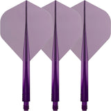 Condor - Axe Standard Transparent Colour - Big Wing Dart Flights - Integrated Flight & Shaft System - Short (21.5mm) / Purple
