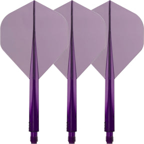 Condor - Axe Standard Transparent Colour - Big Wing Dart Flights - Integrated Flight & Shaft System - Short (21.5mm) / Purple